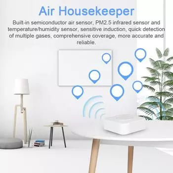 Интеллектуальный монитор качества воздуха Tuya WiFi 6-в-1 Air Housekeeper белый