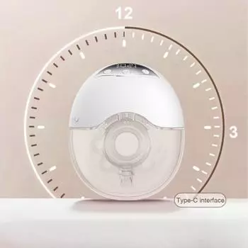 Интеллектуальный носимый молокоотсос Shell для беременных и послеродовых периодов, электрический соковыжималка и экстрактор молока с высокой силой всасывания белый