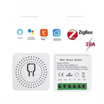 Интеллектуальный переключатель Graffiti Zigbee, мини-кассета, устройство включения/выключения, одиночное открытое двойное управление, голосовое беспроводное управление Alaxa, 16A Graffiti Zigbee/1Pcs