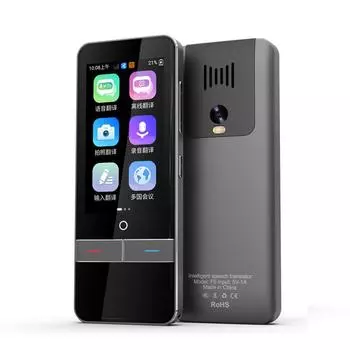 Интеллектуальный переводчик языка в реальном времени F6 Интеллектуальное оборудование для записи голоса и перевода текста Автономная машина для перевода чёрный