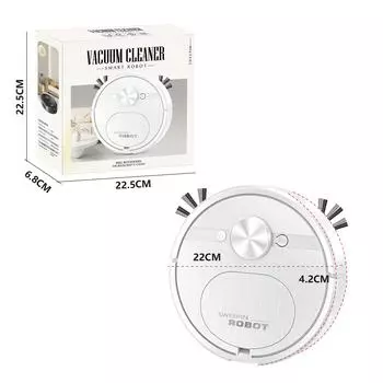 Интеллектуальный подметальный робот 3-в-1, перезаряжаемая подметальная машина для протирания пола, удаления пыли и волос, пылесос для шерсти домашних животных белый