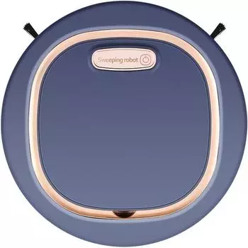 Интеллектуальный подметальный робот, бытовой полностью автоматический пылесос, зарядка, всасывание, подметание и мытье полов, чистящая машина «три в одном» синий