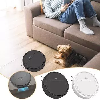 Интеллектуальный подметальный робот, полностью автоматический подметающий и перетаскивающий домашний пылесос со встроенной зарядкой через USB, Star Treasure чёрный