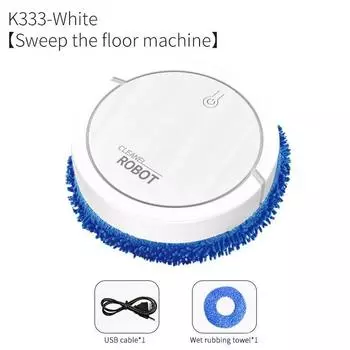 Интеллектуальный подметальный робот с сильным всасыванием для мытья полов, перезаряжаемый от USB робот для мытья полов, сухой и влажный робот двойного назначения белый