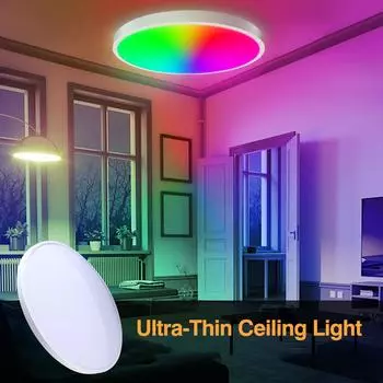 Интеллектуальный потолочный светильник C110-120V, 24 Вт, 84 светодиода, BT/режим беспроводного подключения, приложение Tuya Phone и US Plug