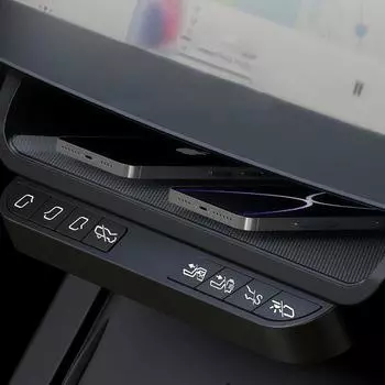 Интеллектуальный ящик для хранения физических кнопок для Mode Y/3 21-23 Highland 2025 ABS подэкранный ящик для хранения Smart Button