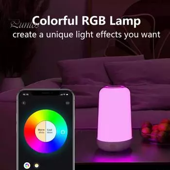 Интеллектуальный рассеянный свет, прикроватная настольная лампа, управление через приложение, перезаряжаемый светодиодный светильник с изменением яркости, ночник, аварийное освещение белый