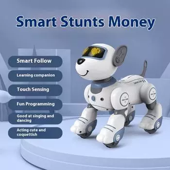 Интеллектуальный робот для раннего обучения, робот-собака, детская игрушка, развивающий электрический 1-3-летний собачий клуб, подарок на Новый год two batteries