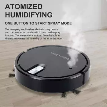 Интеллектуальный робот-уборщик 1 шт. Домашняя Энергия 3-в-1 Уборочная Машина Перезаряжаемый Пылесос чёрный