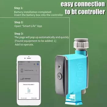 Интеллектуальный смартфон, Wi-Fi BT, контроллер полива, таймер полива растений, управление поливом сада чёрный