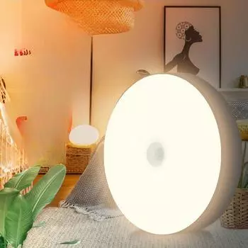 Интеллектуальный светильник с датчиком тела, светодиодный прикроватный светильник с зарядкой через USB, студенческий общежитие, ночник, гардероб, коридор, светильник 8.6*1.8 белый