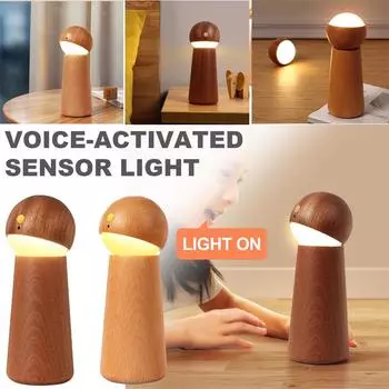 Интеллектуальный светильник с управлением звуком, ночник, зарядка через USB, атмосферная лампа для дома, спальни, ночник, подарок, прикроватная лампа Beech