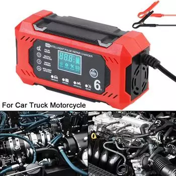 Интеллектуальный светодиодный дисплей высокой мощности интеллектуальное автомобильное зарядное устройство 12 В/6 А многофункциональное импульсное зарядное устройство для ремонта аккумулятора для мотоцикла внедорожника грузовика US plug