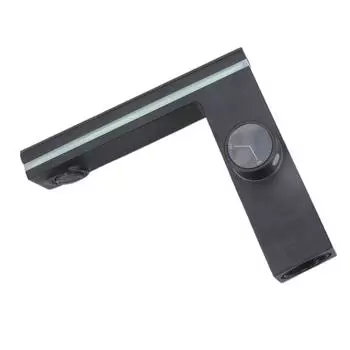 Интеллектуальный светодиодный смеситель для ванной с цифровым дисплеем температуры, горячей и холодной воды, простая установка для раковины чёрный