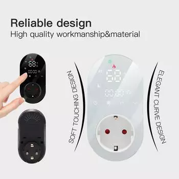 Интеллектуальный светодиодный термостат WiFi, вилка 16А, розетка с постоянной температурой для инкубации для разведения белый