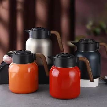 Интеллектуальный термочувствительный чайник для тушения, нержавеющая сталь 316, изоляционный чайник большой емкости, бытовой разделитель чая, душный чайник 1.2L оранжевый