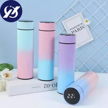 Интеллектуальный термос из нержавеющей стали с дисплеем температуры, умная бутылка для воды, термосы, кофейная чашка розовый