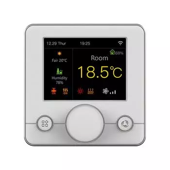 Интеллектуальный термостат WIFI с цветным ЖК-дисплеем RGB, термостат с электрическим подогревом для использования в помещении серебряный