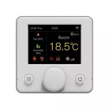 Интеллектуальный термостат WIFI с цветным ЖК-дисплеем RGB, термостат с электрическим подогревом для использования в помещении серебряный