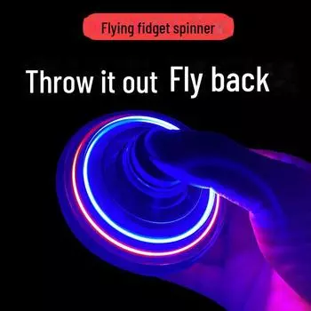 Интеллектуальный вращающийся гироскоп на кончике пальца: Светящаяся игрушка-мяч НЛО для снятия стресса window box синий