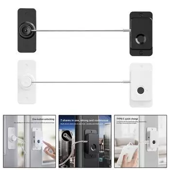 Интеллектуальный замок для двери, окна, отпечатков пальцев, замок для холодильника, замок для ящика, шкафа, детская безопасность, дверной замок для окна, защита детей чёрный