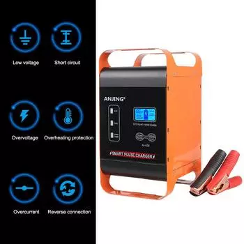 Intelligent Multifunctional Smart Car Battery Charger For Motorcycle SUV Truck Car Battery 600W Pulse Repair Battery Charging оранжевый