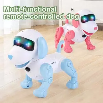 Intelligent Programming Robot Dog Remote Control Robot Electric Pet Dog Singing Boys And Girls Educational Toys синий