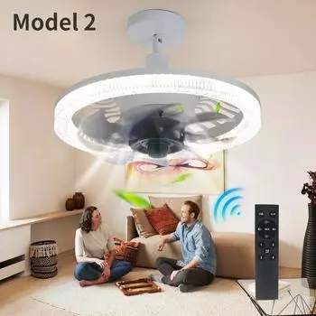 Intelligent remote control ceiling fan lamp ceiling fan with remote control E27 living room lighting bedroom study lighting 3 color dimming серый