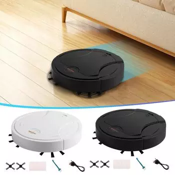 Интеллектуальный подметальный робот, полностью автоматический подметающий и перетаскивающий домашний пылесос со встроенной зарядкой через USB, Star Treasure чёрный