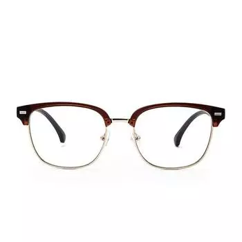 Intellilens | Компьютерные очки Zero Power Blue Cut | Антибликовое покрытие, легкие | Защита от ультрафиолета | Унисекс | Коричневый и золотой | Круглые | Средние