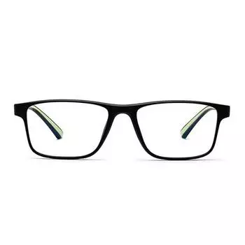 Intellilens | Компьютерные очки Zero Power Blue Cut | Антибликовое покрытие, легкий вес | Защита от ультрафиолета | Унисекс | Черный и зеленый | Квадратный | Средний