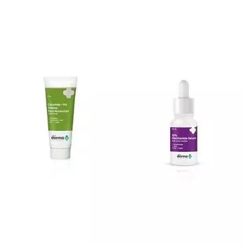 Интенсивный увлажняющий крем для лица Derma Co Ceramide + Ha и сыворотка для лица Derma Co 10% Niacinamide от прыщей и склонной к прыщам кожи для мужчин и женщин