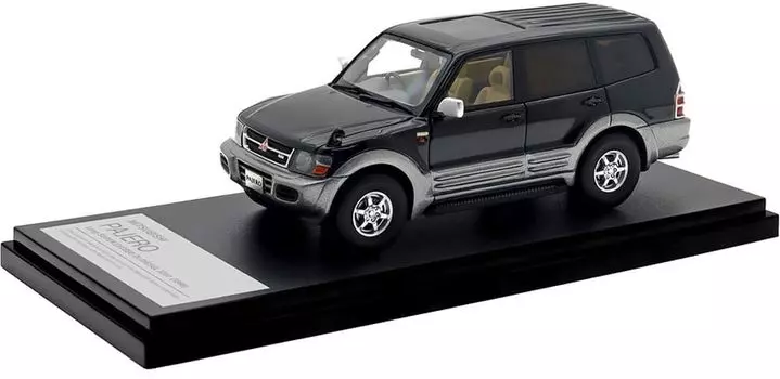 Inter Allied Hi Story Mitsubishi PAJERO Long SUPER EXCEED 3200 Pyrenees Silver Готовый продукт 1/43 DI-DIESEL (1999) Черный/Королева