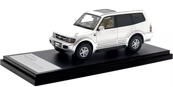 Inter Allied Hi Story Mitsubishi PAJERO Long SUPER EXCEED 3200 Sophia Silver Готовый продукт 1/43 DI-DIESEL (1999) Белый/Спутник