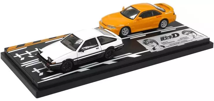Inter Allied Initial D Set Kenta Nakamura Silvia Takumi Fujiwara Trueno Завершенный продукт MD64219 MODELER S 1/64 Vol.19 (S14) & (АЕ86)