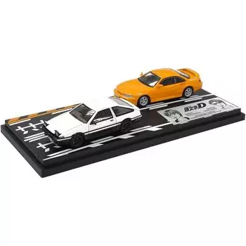 inter allied MODELER S 1/64 initial D Set Vol.19 Кента Накамура Сильвия (S14) и Такуми Фудзивара Труэно (АЕ86) Готовый продукт MD64219