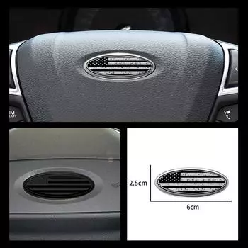 Интерьер автомобиля Декор Американский флаг США Символ логотип автомобиля Крышка рулевого колеса центральная наклейка для Focus Fiesta Fusion Mondeo Kuga