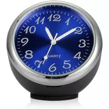 Интерьер автомобиля Мини-кварцевые часы Гигрометр Термометр Украшение приборной панели 40 мм Кварцевые часы Украшения Сумка Аналоговый дисплей температуры Часы 4*4*4cm,Temp version синий