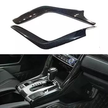 Интерьер автомобиля, панель переключения передач, полоски, наклейка для Honda Civic 2016, 2017, 2018, 2019, 2020, 2021, аксессуары из углеродного волокна