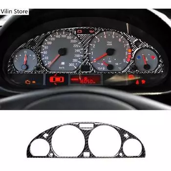 Интерьер из углеродного волокна, приборная панель автомобиля, панель приборов, экран, защитная накладка, наклейка, Стайлинг автомобиля для BMW E46 M3