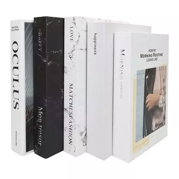Интерьерная книга Поддельная книга в западном стиле Набор из 5 книг Легкий дизайн Объект Орнамент Пространство Направление Дисплей (Западный стиль)