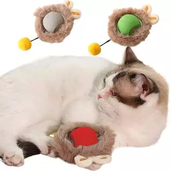 Interactive Cat Toy Ball Self Rotating Ball Automatic Motion Activated Moving Ball Anti-Depression Pet Toy for Indoor Cat Kitten красный