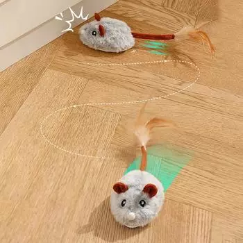 Interactive Cat Toy Mouse Rechargeable Moving Automatic Cat Toys Cat Mouse Toy Electric Mouse Cat Teaser Toys темно серый