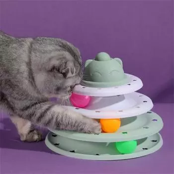 Interactive Toys Interactive Intellectual Training Plastic Four Floors Household Products Cat Supplies Rolling Ball Toy Hat Toy