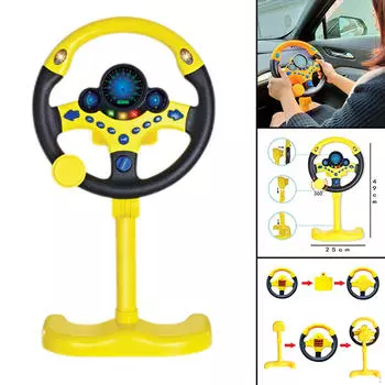 Интерактивная детская игрушка-руль с обучающими звуками жёлтый