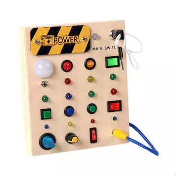 Интерактивная доска с подсветкой, детские игрушки для путешествий, сенсорная доска, деревянная игрушка с сенсорным переключателем C