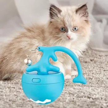 Интерактивная игрушка для кошек, автоматический движущийся мяч, портативный с подсветкой, катящийся для домашних животных blue