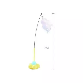 Интерактивная игрушка для кошек, игрушки с пушистыми перьями, съемный длинный стержень, забавная игрушка для кошек, устойчивая к укусам, товары для домашних животных синий