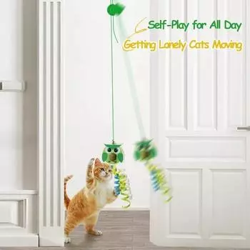 Интерактивная игрушка для кошек Интерактивная подвесная игрушка для кошек, выдвижная подвесная игрушка для кошек, для домашних кошек Мятные шарики, плюшевые шарики для кошек