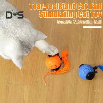 Интерактивная игрушка для кошек, катящийся мяч, активируемый сенсорным движением, с 3 режимами, перезаряжаемый через USB, автоматически движущийся мяч, игрушка для кошек в помещении и на улице оранжевый